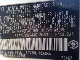 2006 TOYOTA CAMRY, LE, 2.4L, AT.  Z25941